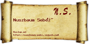 Nuszbaum Sebő névjegykártya